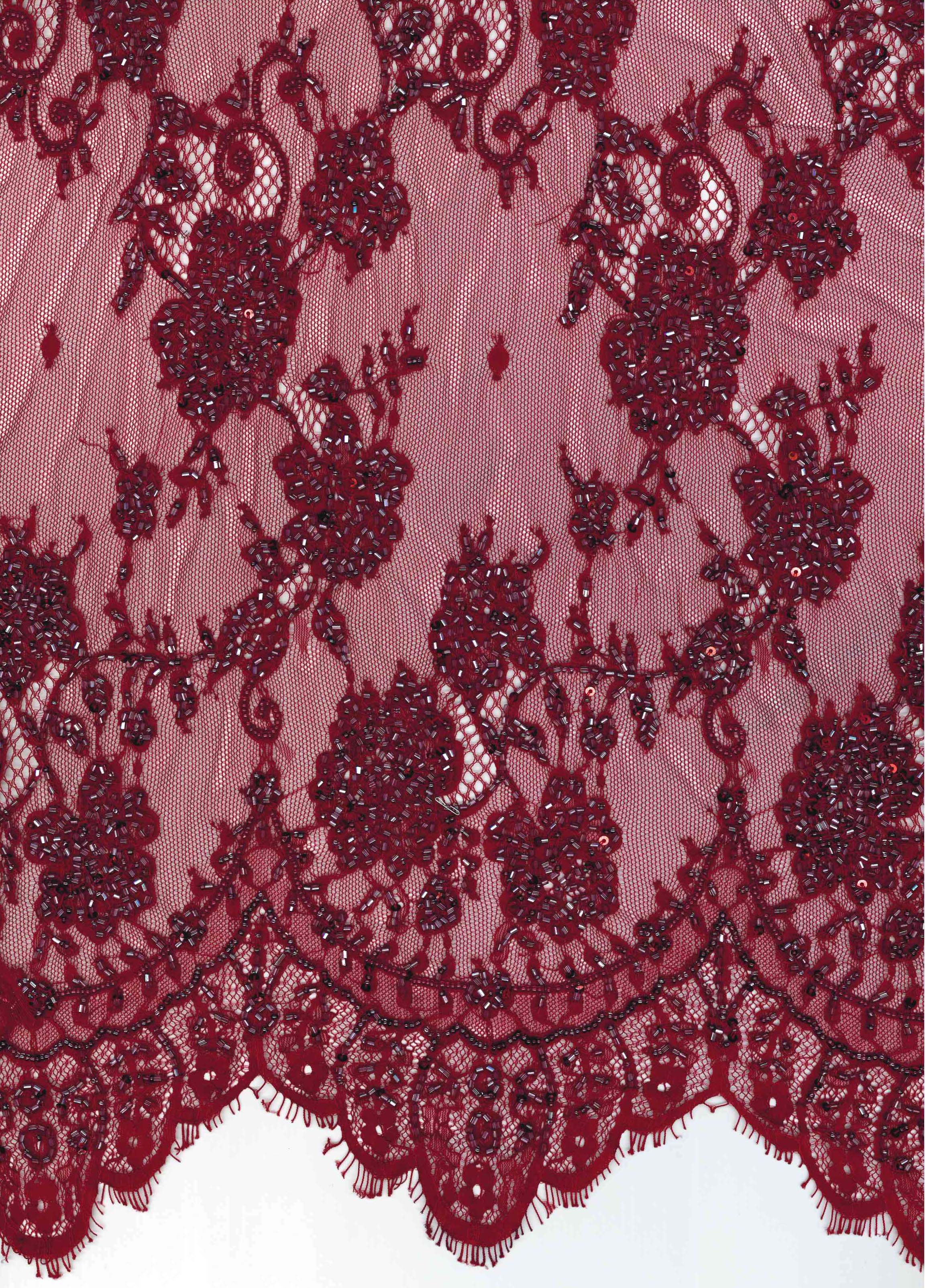 BEADED LACE - WINE