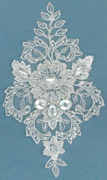 CRYSTAL BEADED MOTIF (SOLD SINGULARLY) - IV/SIL