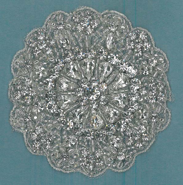 HEAVY CRYSTAL BEADED MOTIF (SOLD SINGULARLY) - SIL/IV