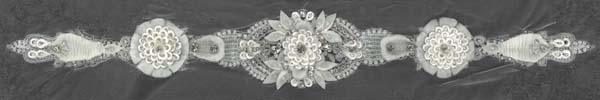 3D CRYSTAL BEADED MOTIF (SOLD SINGULARLY) - IV/SIL