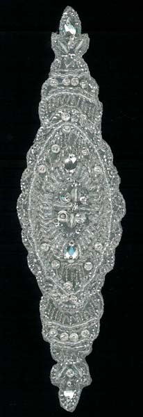 CRYSTAL BEADED MOTIF (SOLD SINGULARLY) - SIL