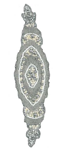 CRYSTAL BEADED MOTIF (SOLD SINGULARLY) - SIL/IV/WHITE