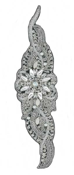 CRYSTAL BEADED MOTIF (SOLD SINGULARLY) - SIL/IV